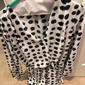 Blue polka dot romper